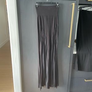 Black Maxi Skirt with Mesh Panels